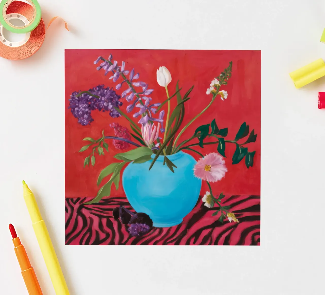 Azure Bloom Zebra adesivo da Opal Strokes