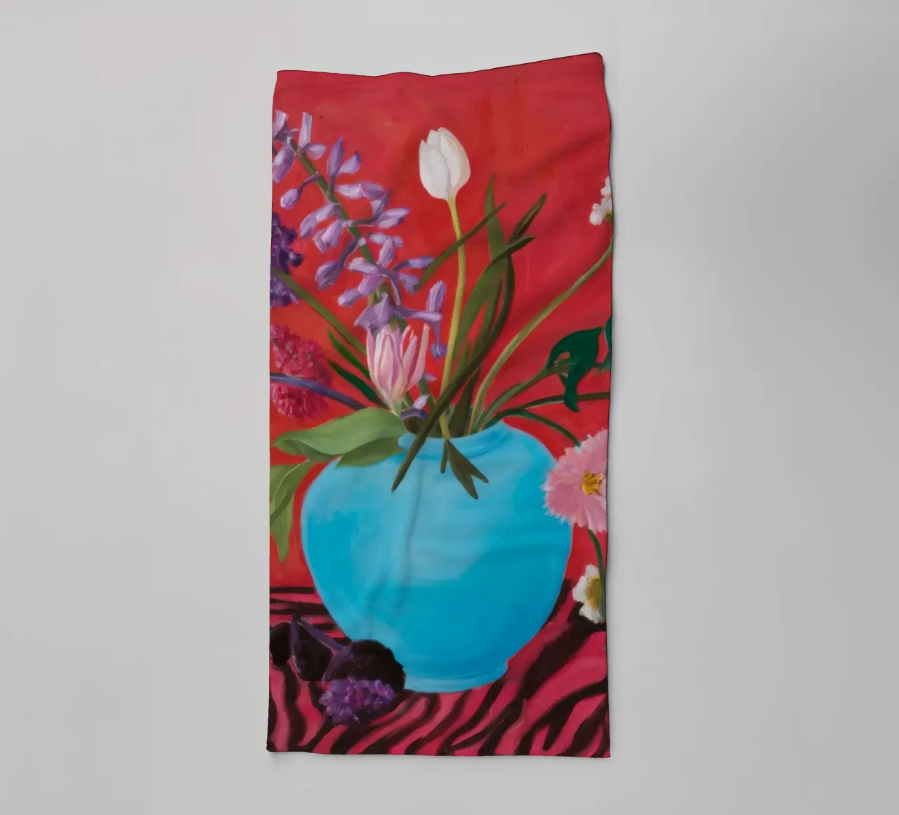 Azure Bloom Zebra asciugamano da bagno da Opal Strokes