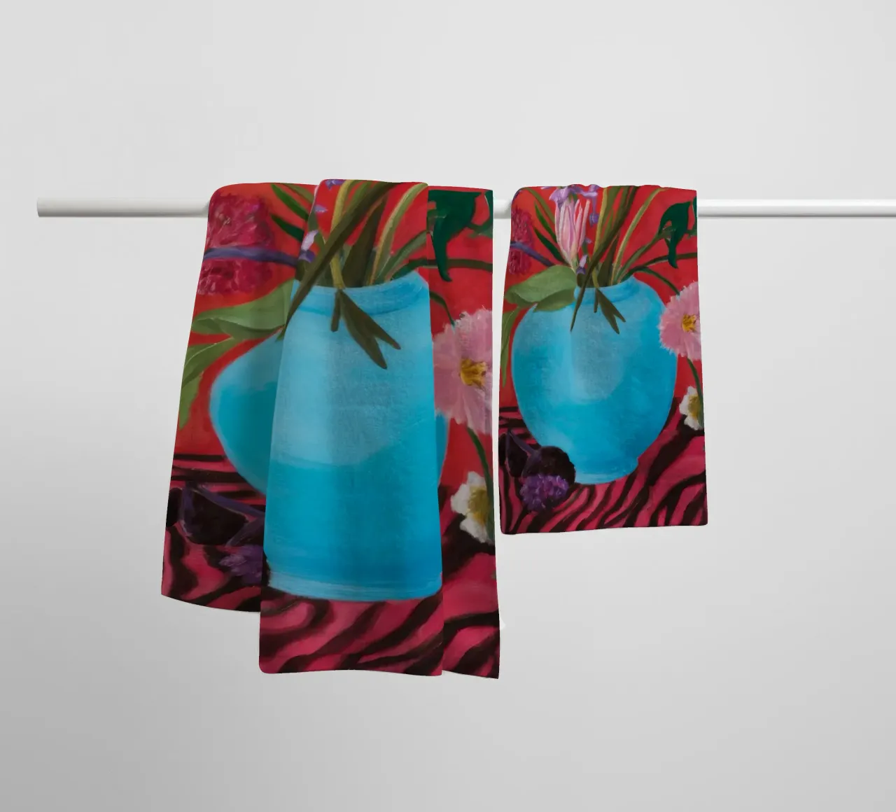 Azure Bloom Zebra asciugamano da bagno da Opal Strokes