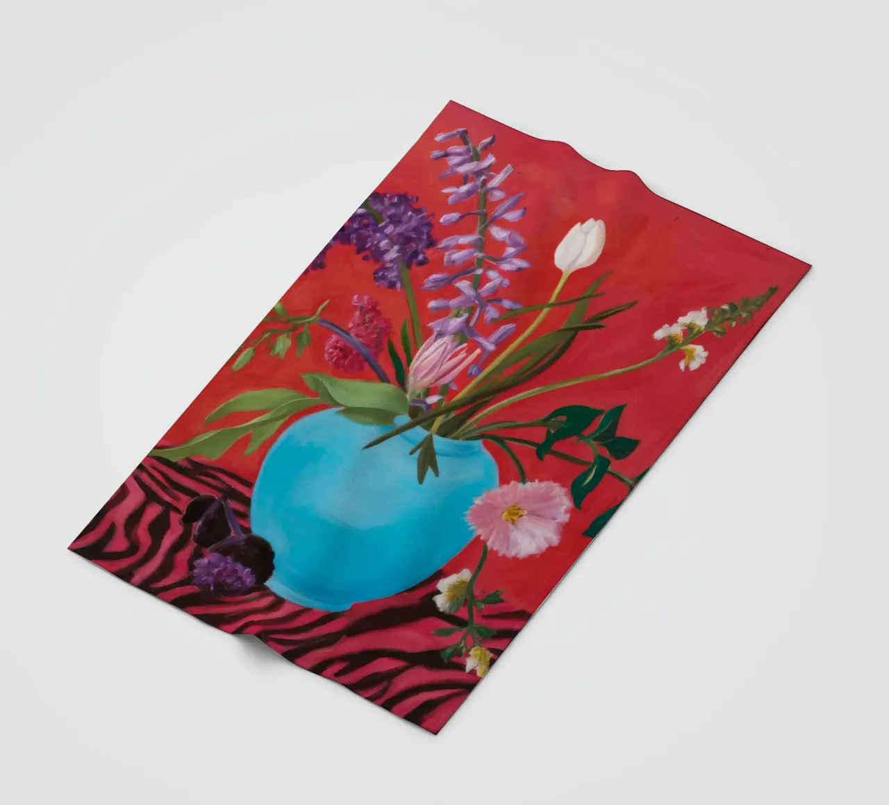 Azure Bloom Zebra coperta in pile da Opal Strokes