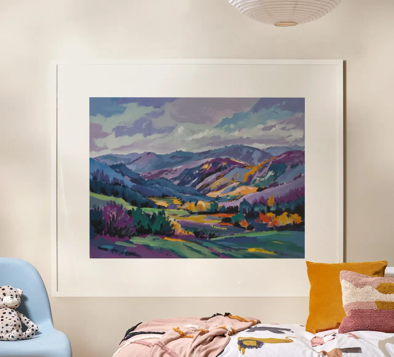 Passo della Montagna Nebbiosa poster con telaio in plastica da Radiance Landscape