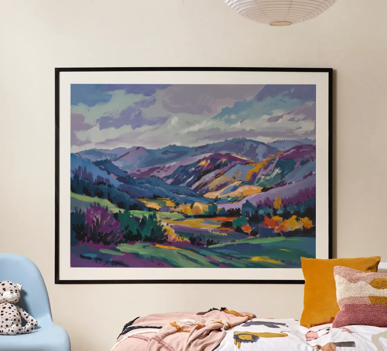 Passo della Montagna Nebbiosa poster con telaio in plastica da Radiance Landscape