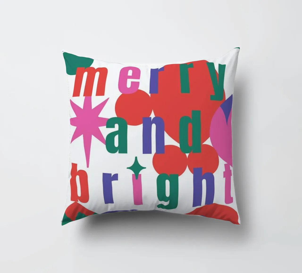 Merry And Bright decorative cushion by Mariery Young