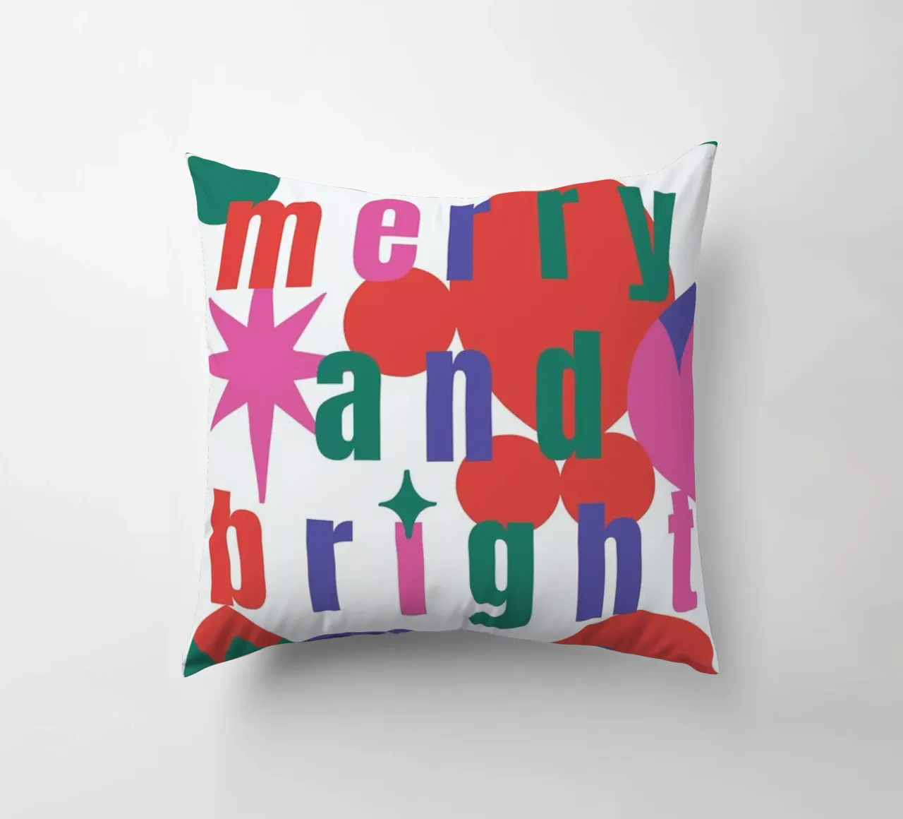 Merry And Bright decorative cushion by Mariery Young