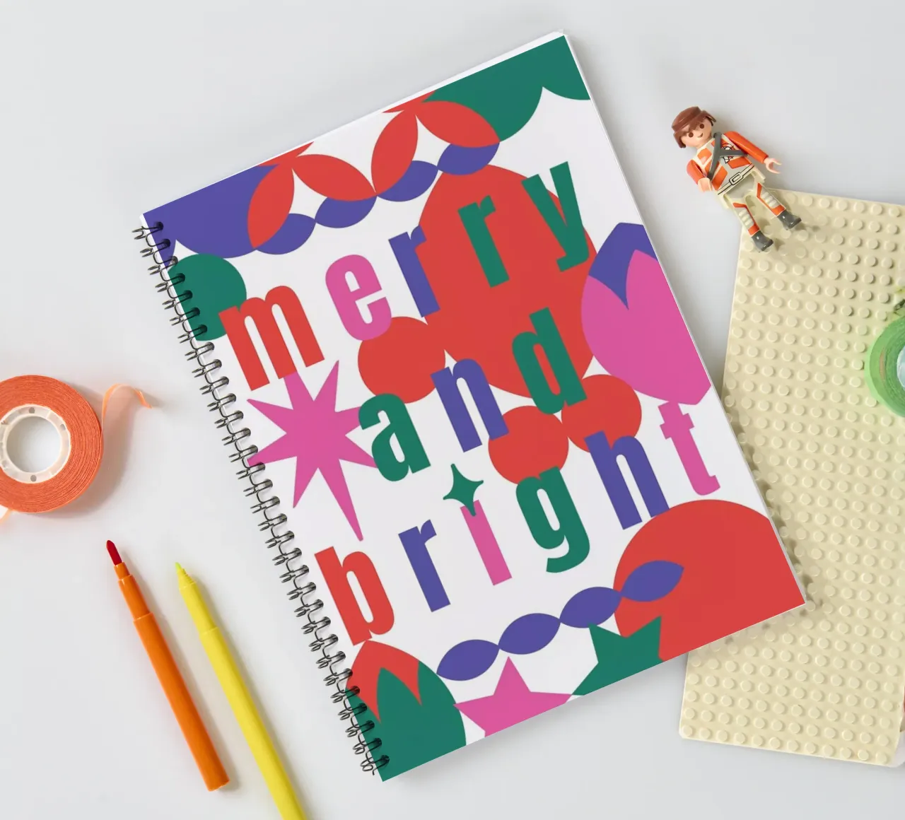 Merry And Bright spiral notebook by Mariery Young