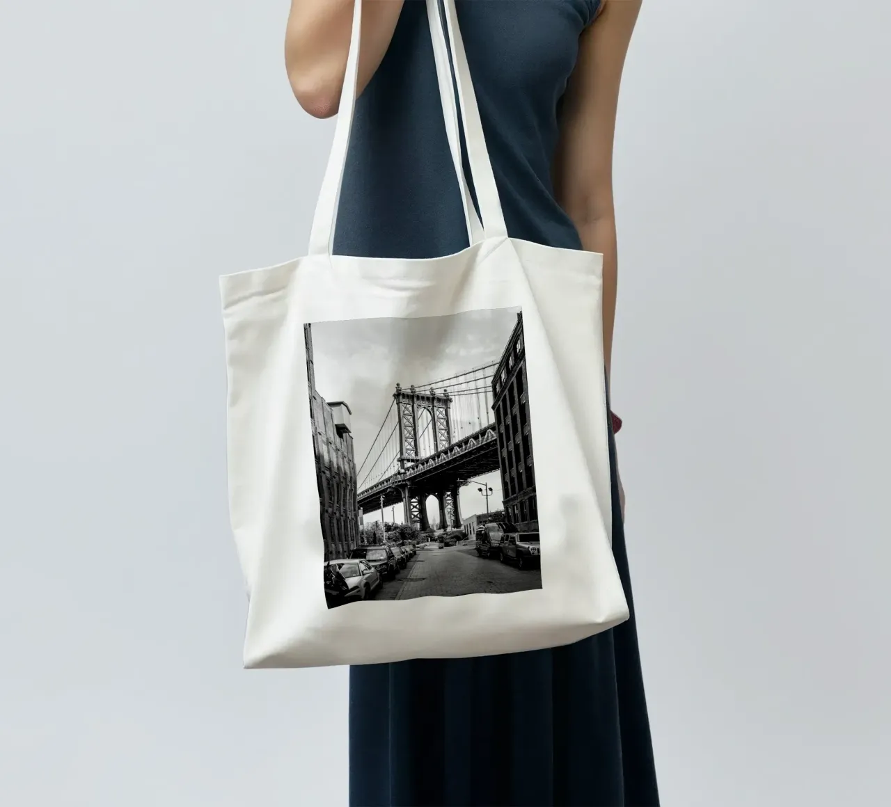 Manhattan Brug Poster jute draagtas van Greatest Figure