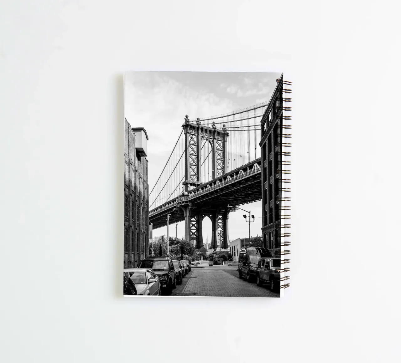 Manhattan Bridge Poster spiral notebook by Greatest Figure