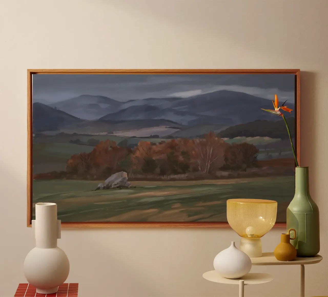 Serenata della valle nebbiosa tela con Cornice a cassetta da Radiance Landscape