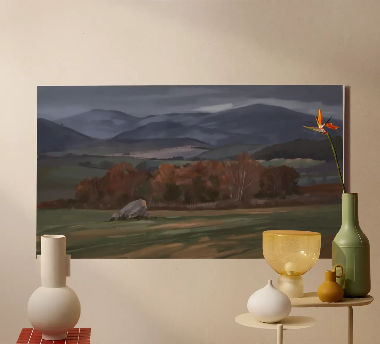Serenata della valle nebbiosa tela con Cornice a cassetta da Radiance Landscape