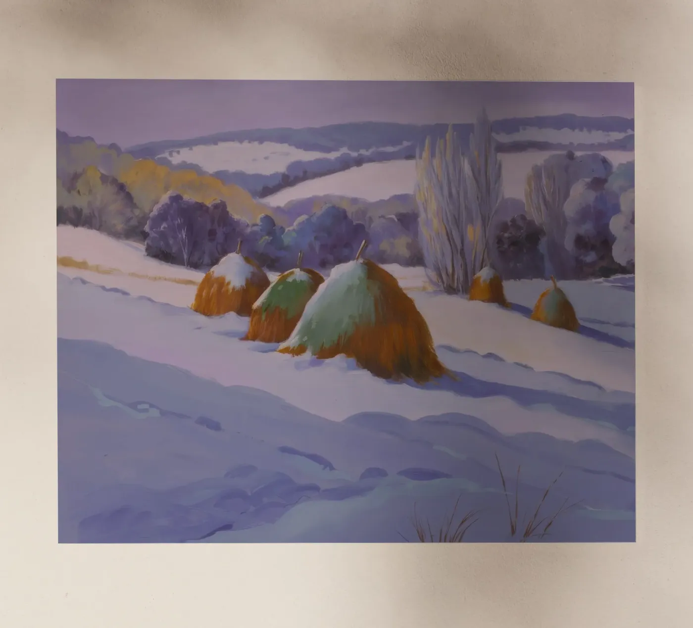 Duo de bottes de foin d'hiver film rétro-éclairé de Celestial Harmony