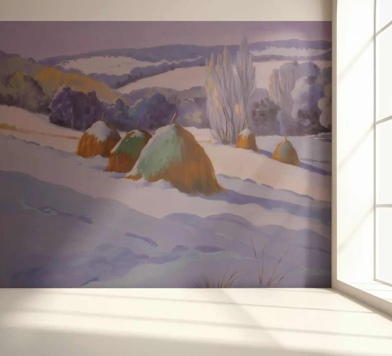 Winter Haystack Duo fotobehang van Celestial Harmony