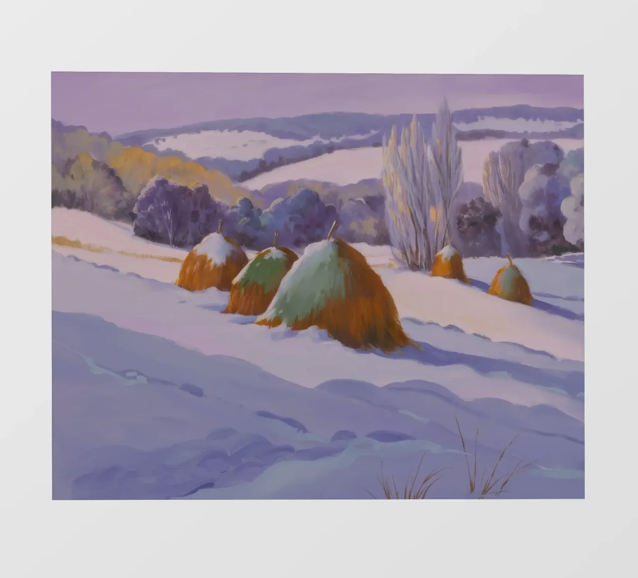 Winter Haystack Duo fotobehang van Celestial Harmony