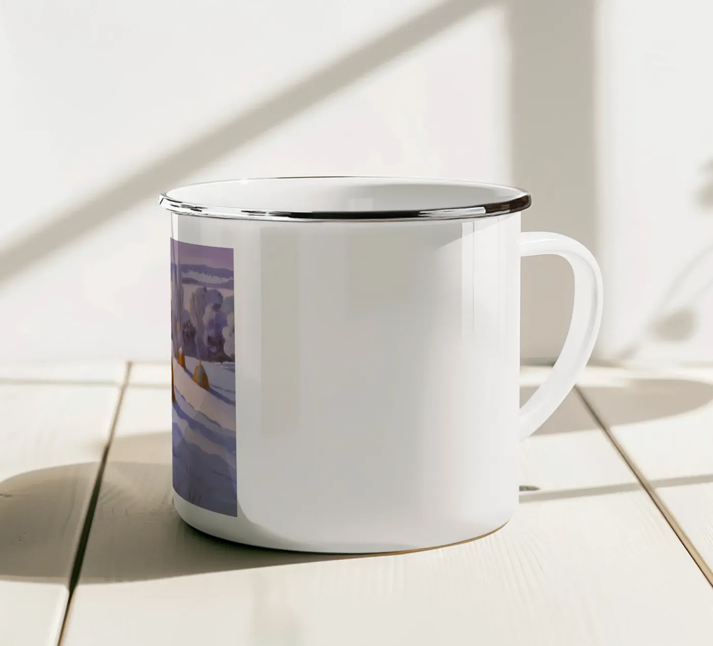 Winter Haystack Duo enamel mug by Celestial Harmony