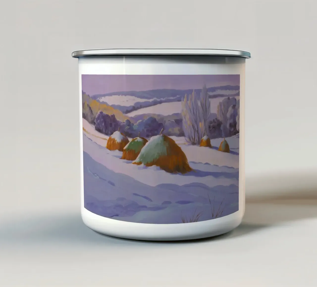 Duo di pagliai invernali tazza in smalto da Celestial Harmony