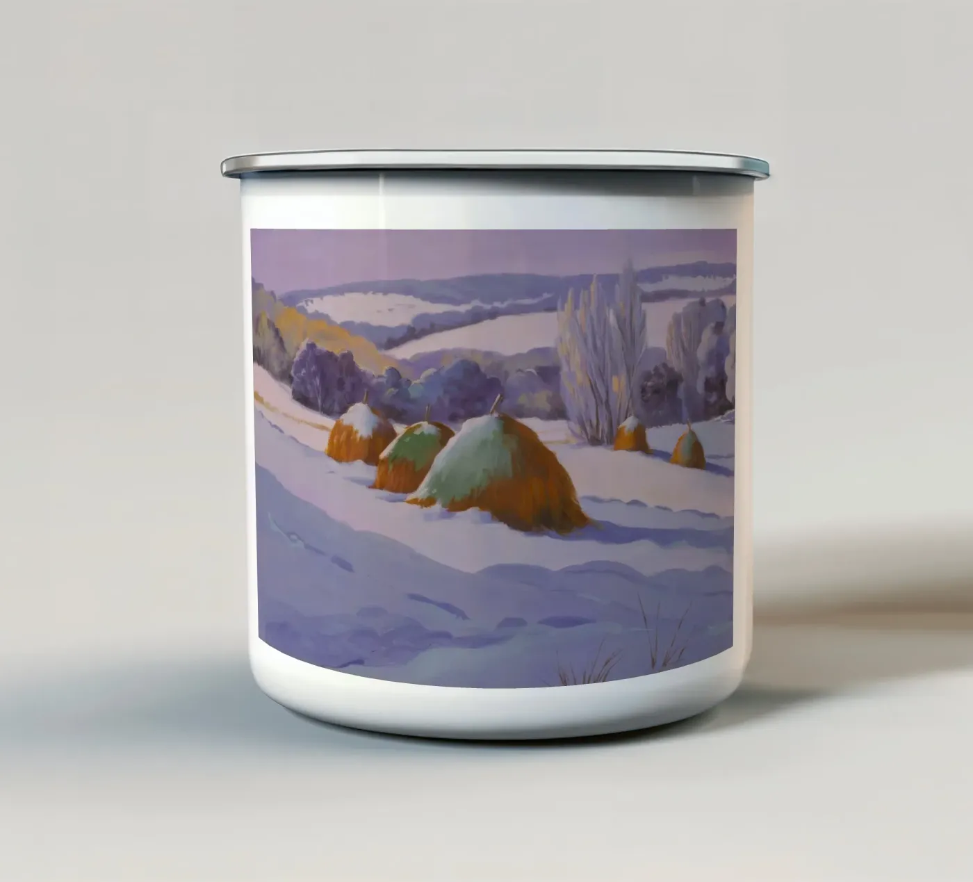 Winter Haystack Duo enamel mug by Celestial Harmony