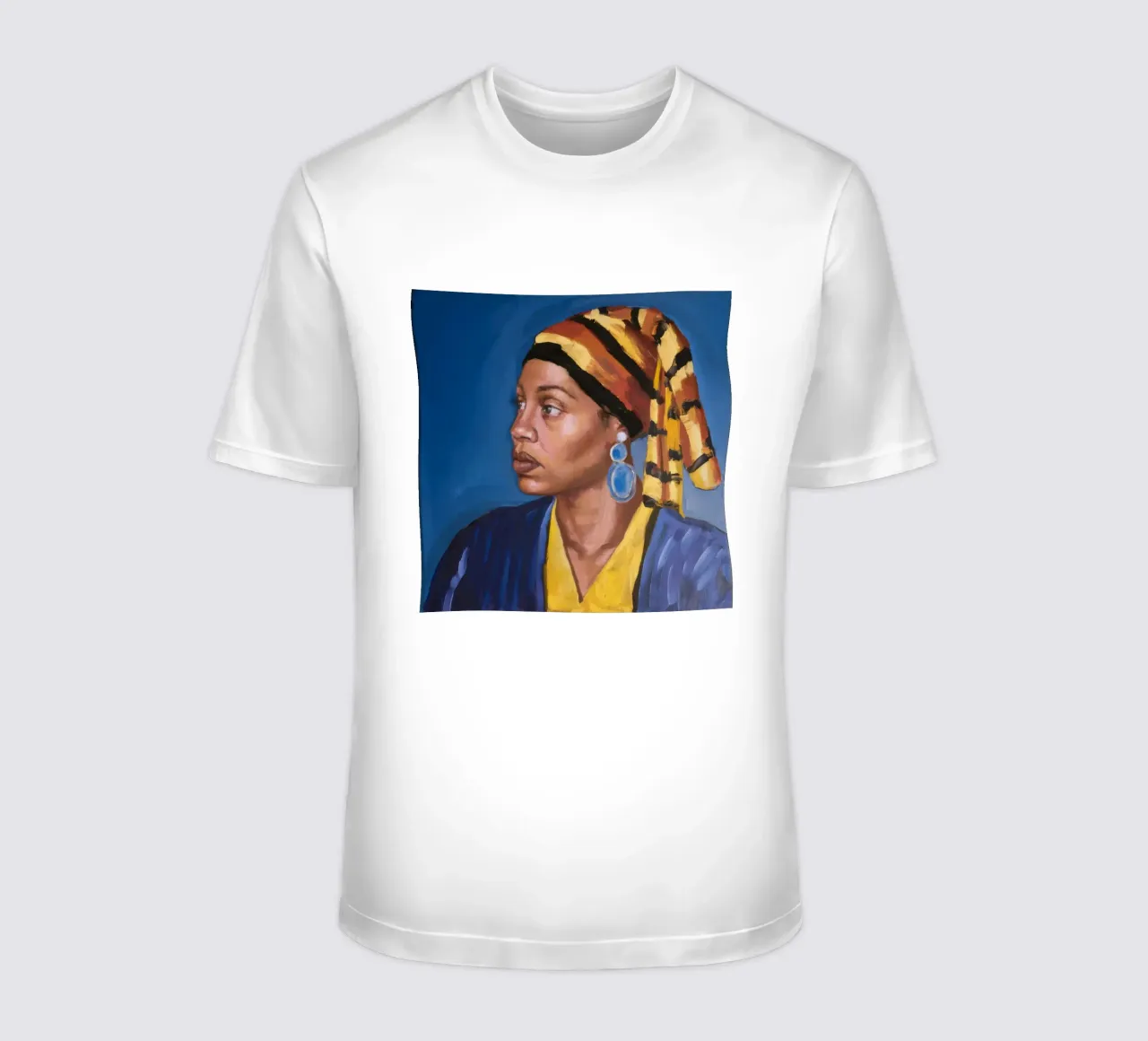 Sguardo regale azzurro t-shirt da Opal Strokes