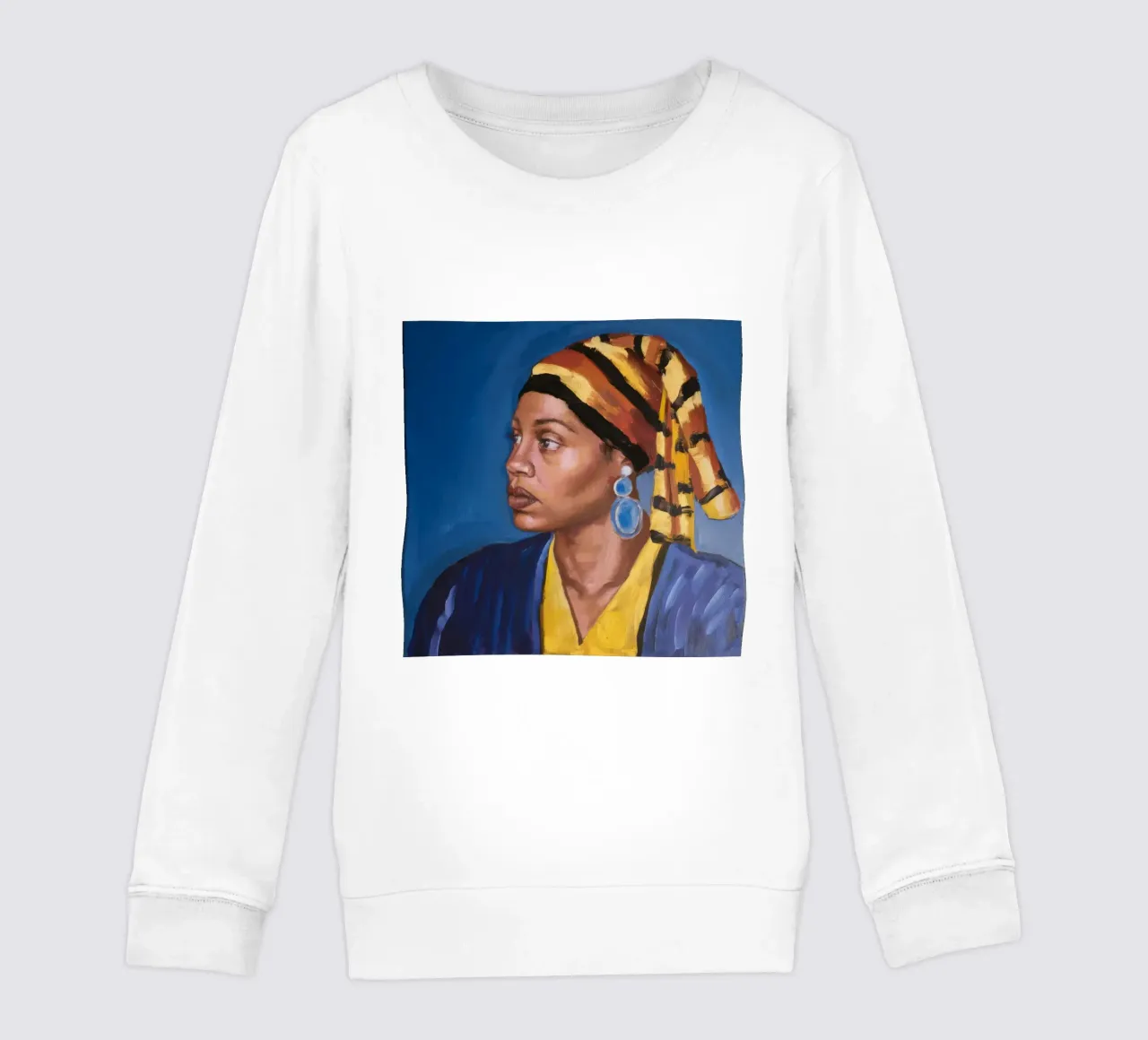 Regal Gaze Azure kids sweatshirt by Opal Strokes
