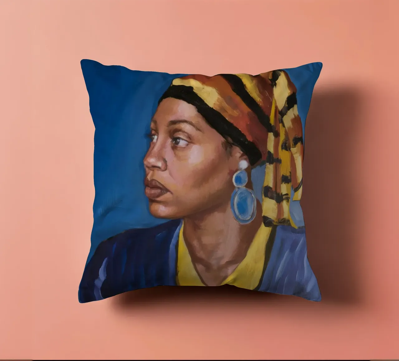 Sguardo regale azzurro cuscino da Opal Strokes