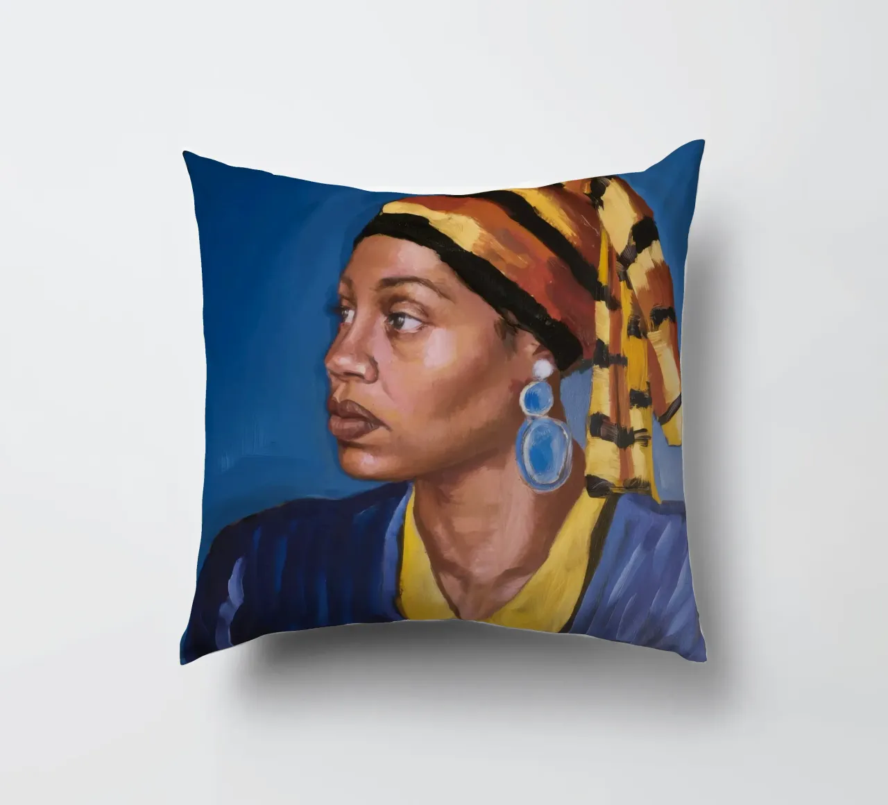Sguardo regale azzurro cuscino da Opal Strokes
