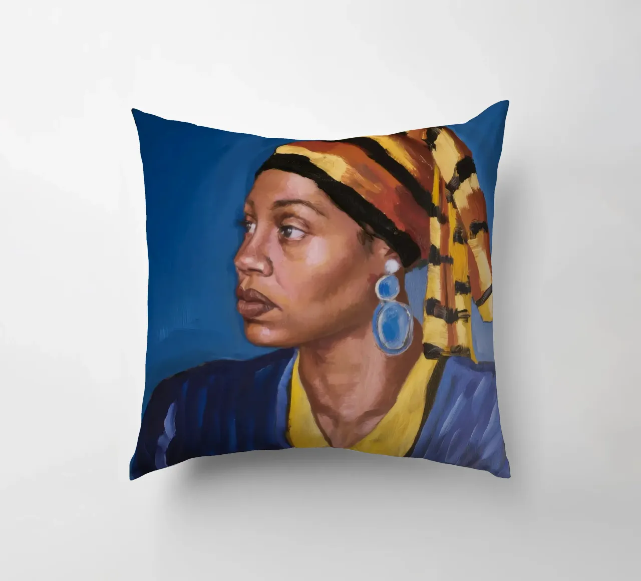 Sguardo regale azzurro cuscino da Opal Strokes