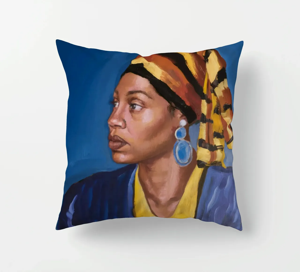 Sguardo regale azzurro cuscino da Opal Strokes