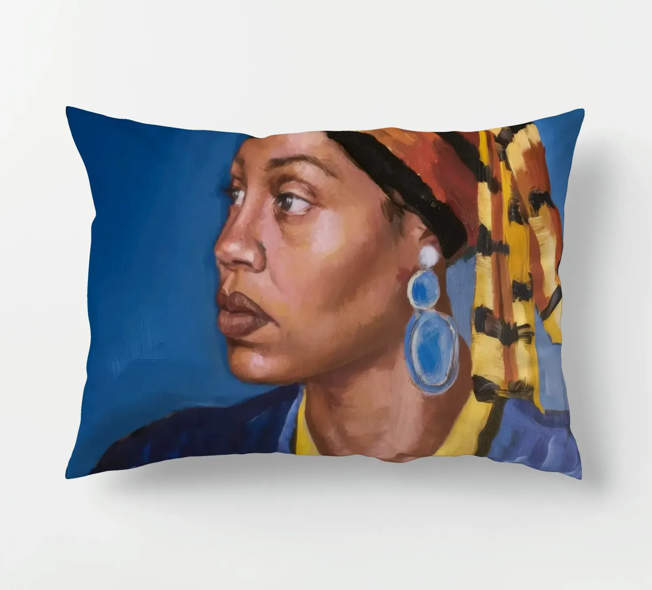 Sguardo regale azzurro cuscino da Opal Strokes