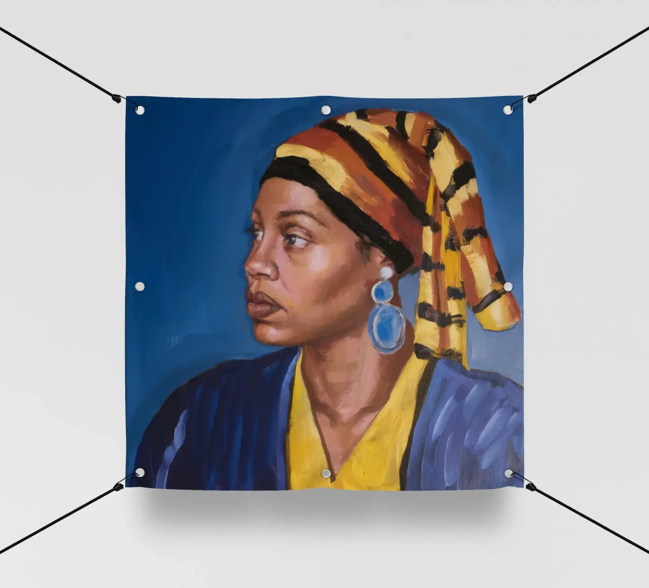 Sguardo regale azzurro telo in pvc da Opal Strokes