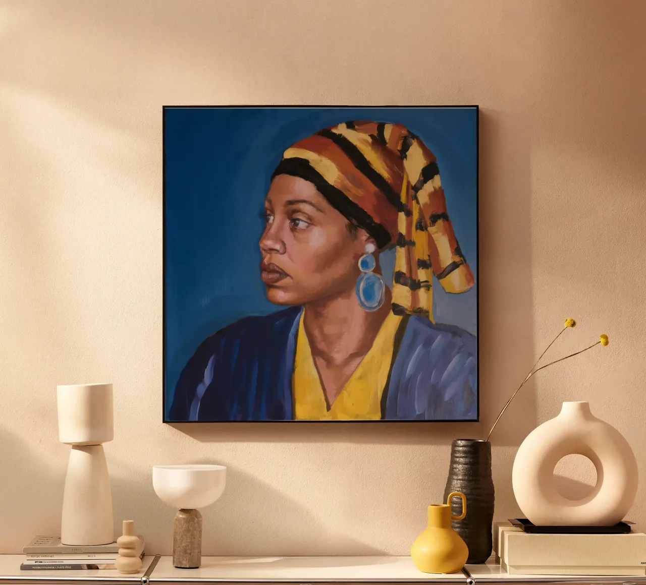 Sguardo regale azzurro alluminio dibond da Opal Strokes