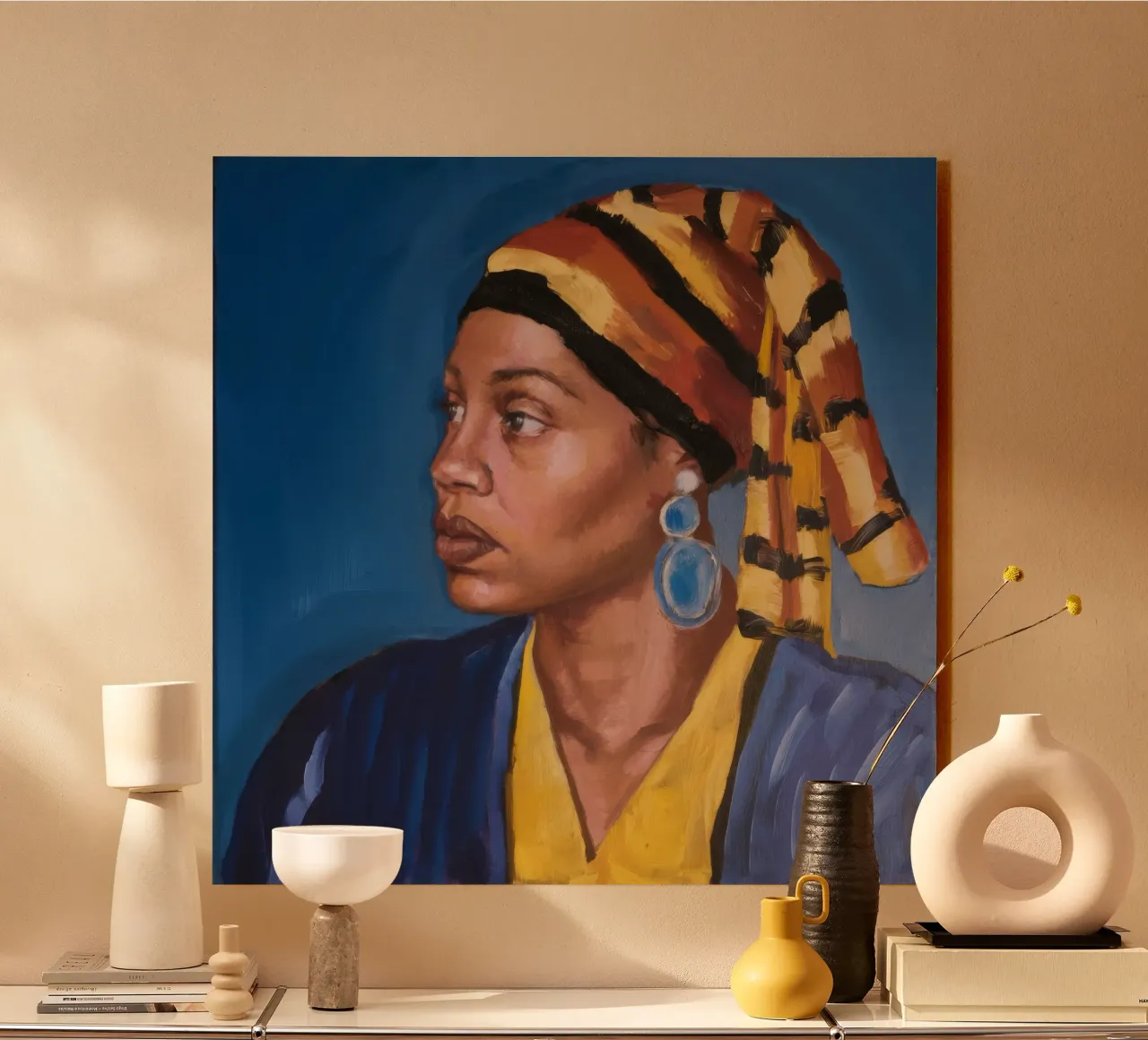 Sguardo regale azzurro alluminio dibond da Opal Strokes
