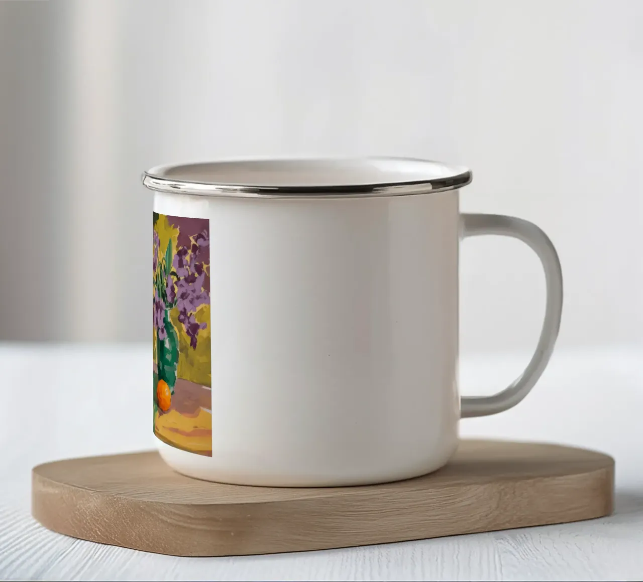 Agrumi a fiore maestoso tazza in smalto da Celestial Harmony