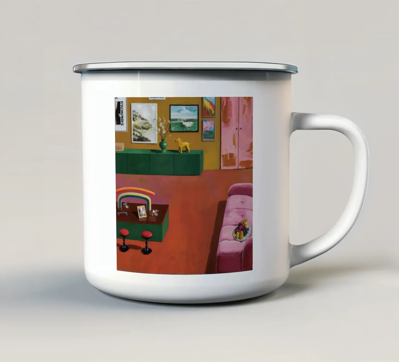 Camera Arcobaleno Riposo tazza in smalto da Opal Strokes