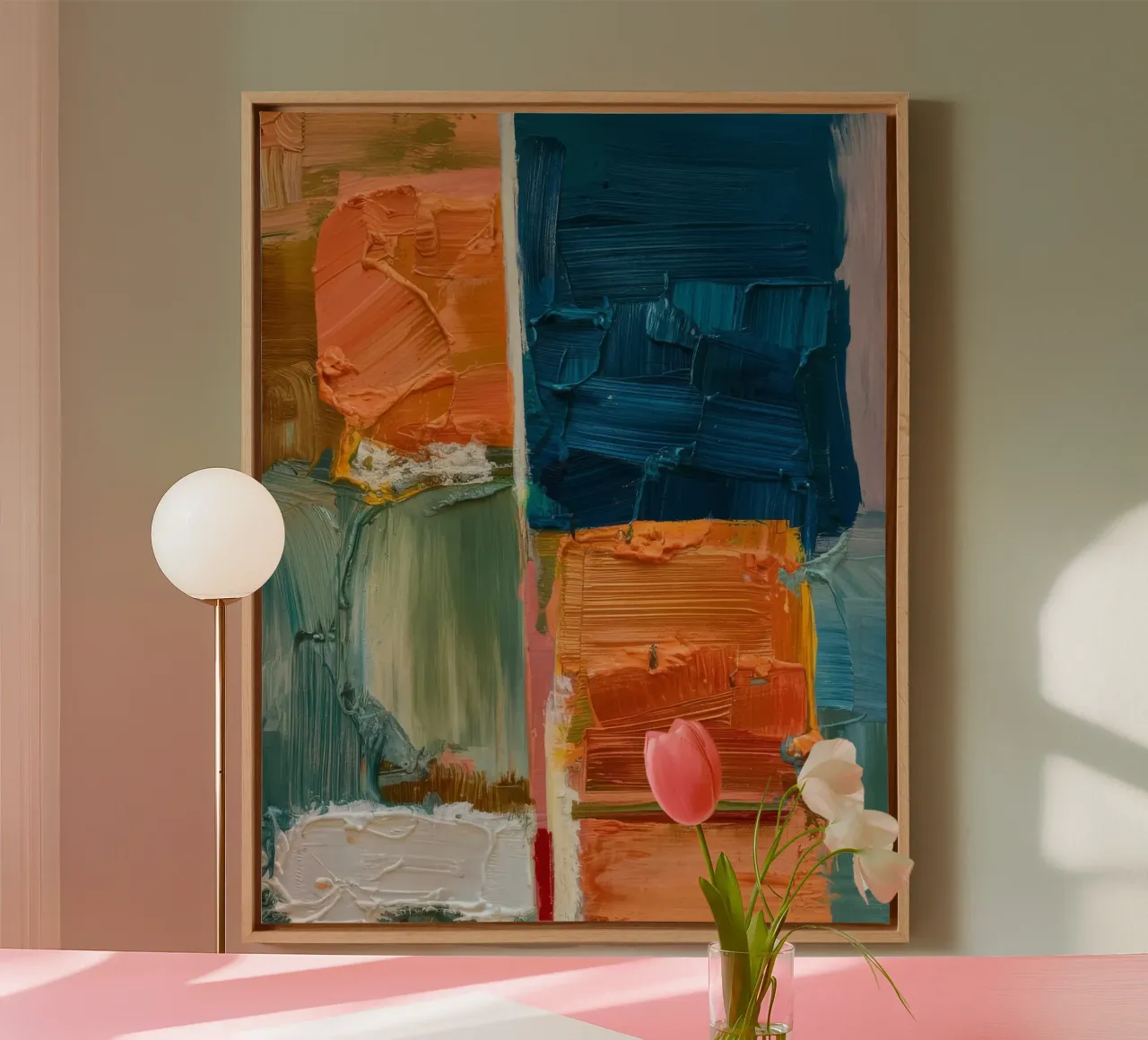 Oceanic Color Blocks canvas with Floater frame by Dream Spectrum