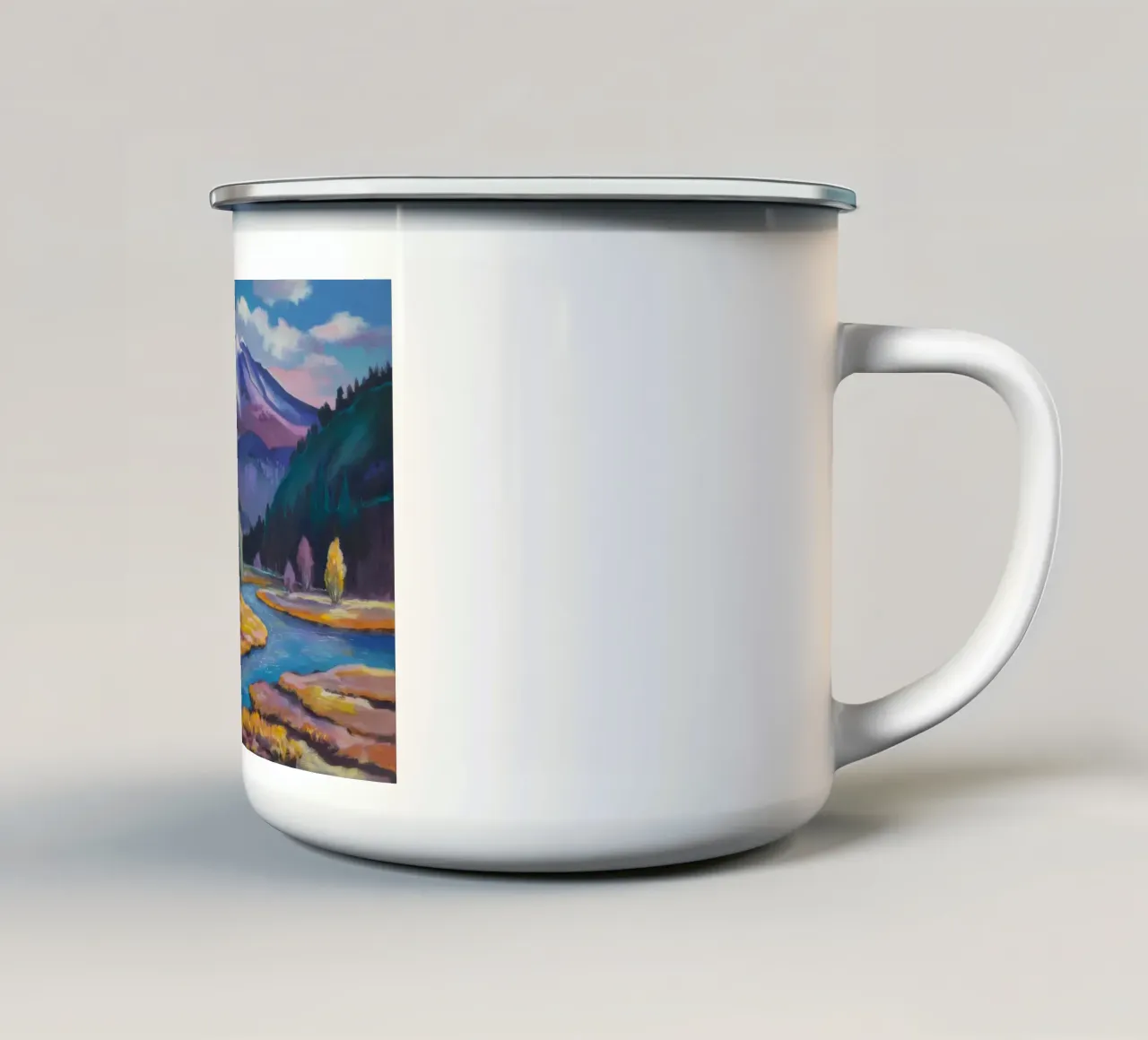 Viaggio nel fiume Azzurro tazza in smalto da Radiance Landscape
