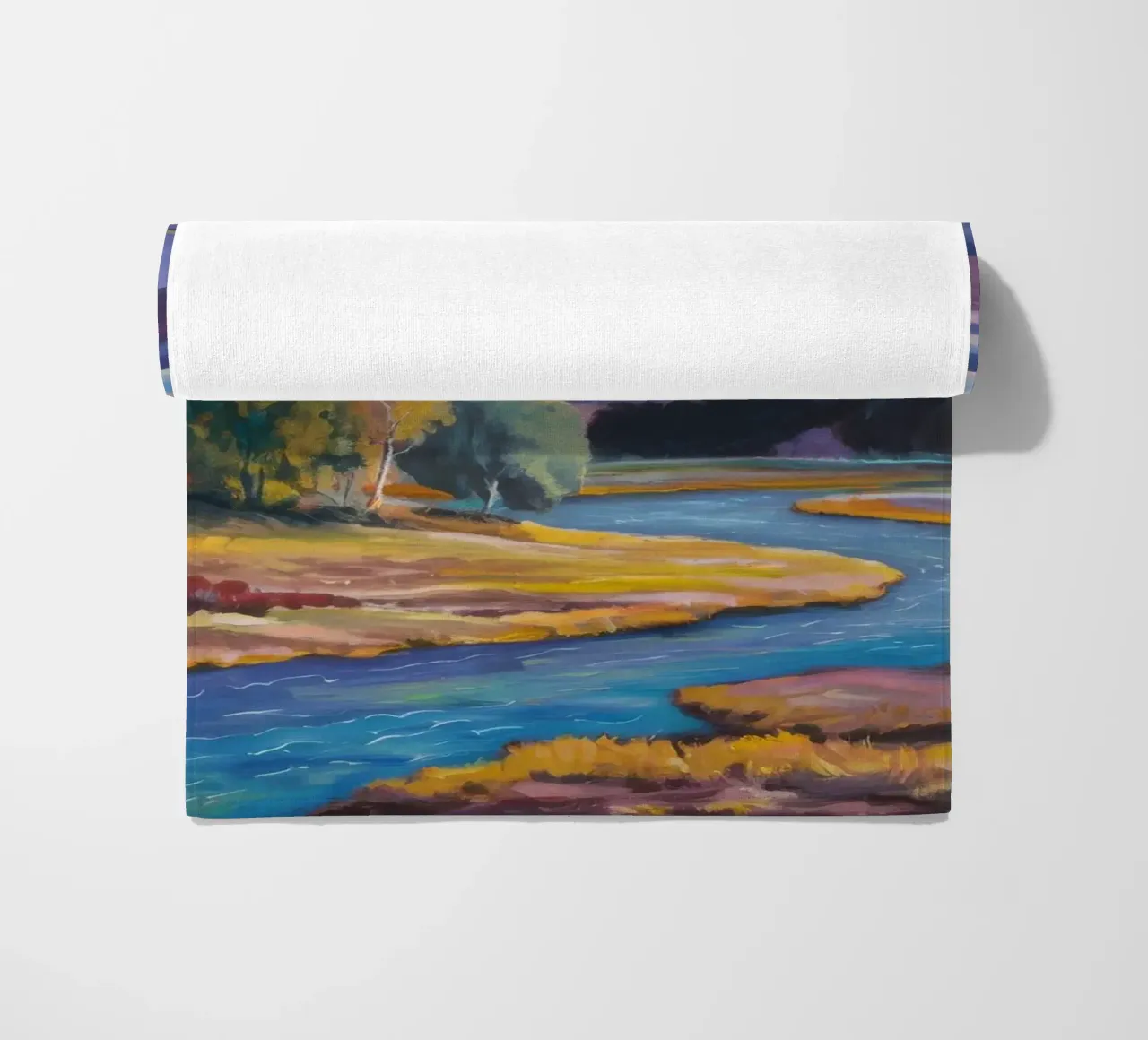 Azure River Journey beach towel by Radiance Landscape