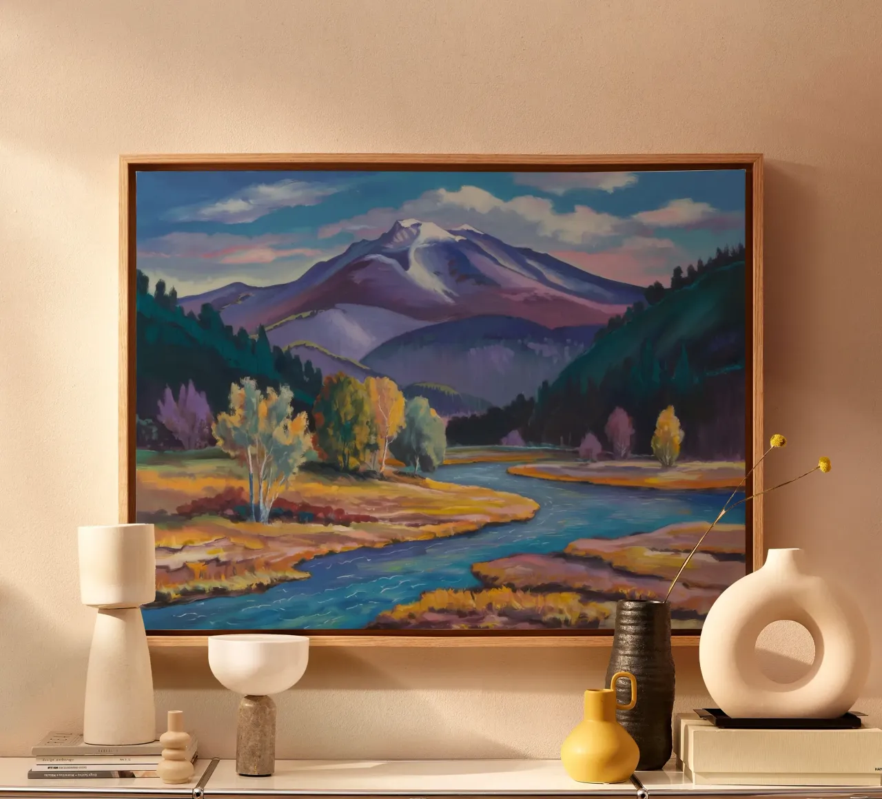 Azure River Journey canvas with Floater frame by Radiance Landscape
