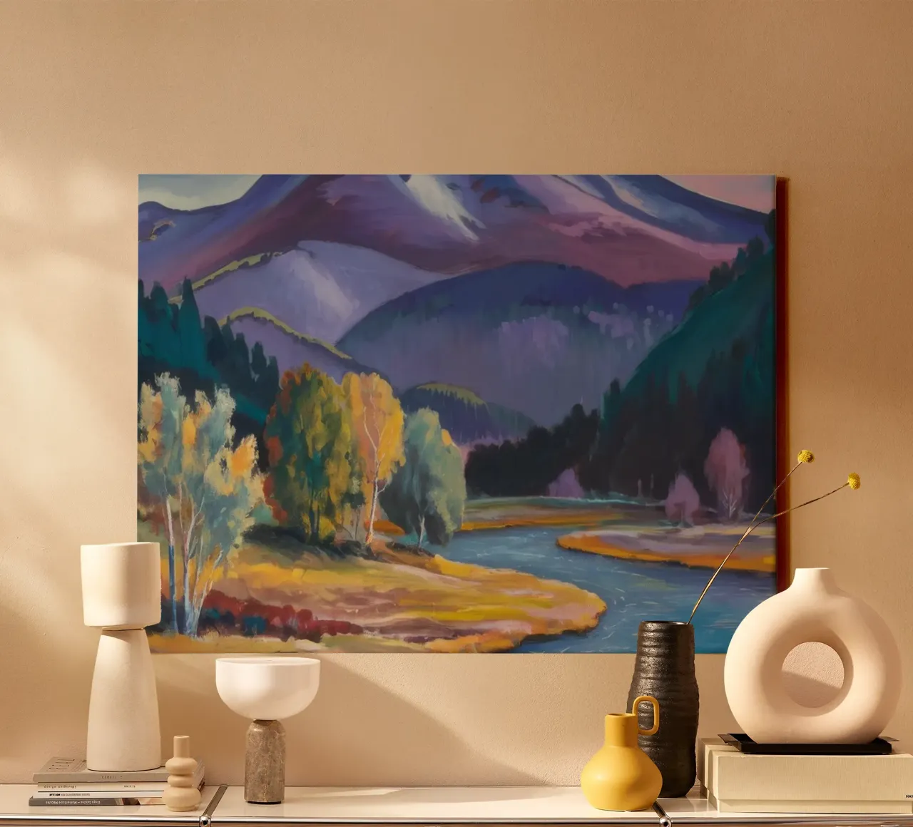 Azure River Journey canvas with Floater frame by Radiance Landscape
