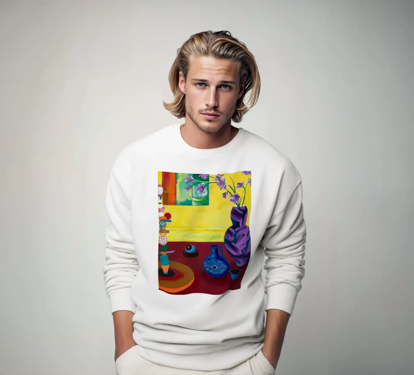Festive Tabletop Array sweatshirt by Opal Strokes