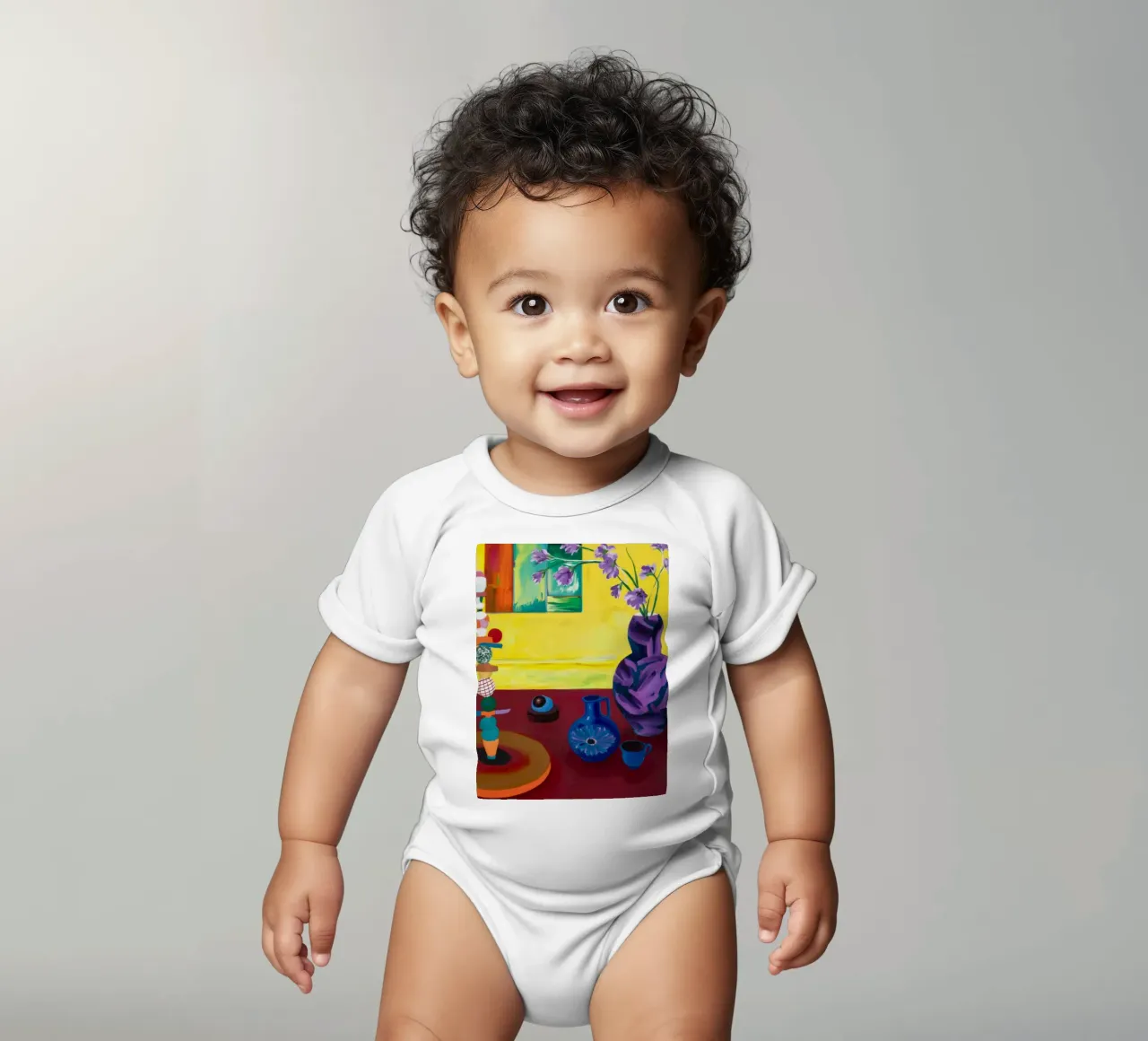 Festliche Tischdekoration Kurzarm Babybody von Opal Strokes