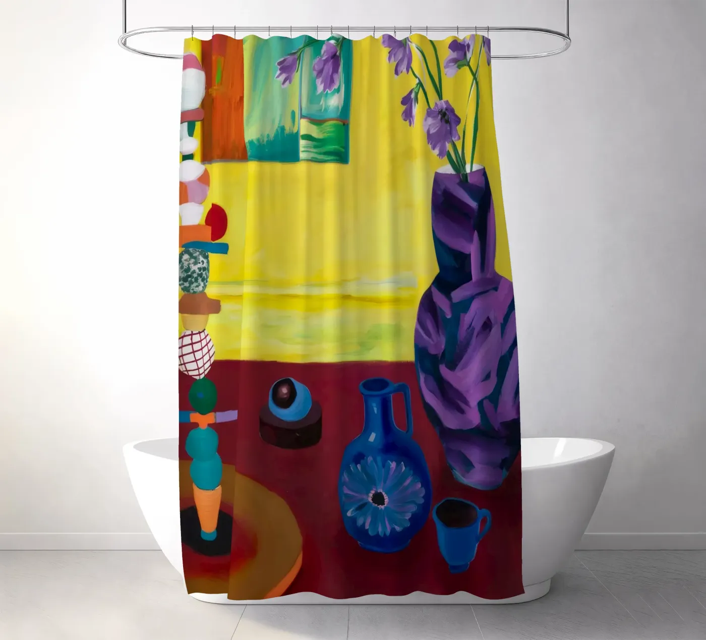 Festive Tabletop Array shower curtain by Opal Strokes