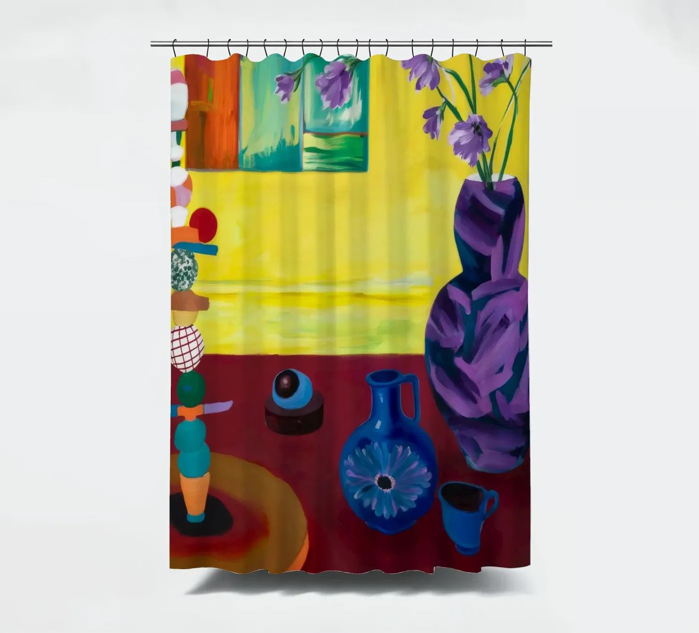 Festive Tabletop Array shower curtain by Opal Strokes