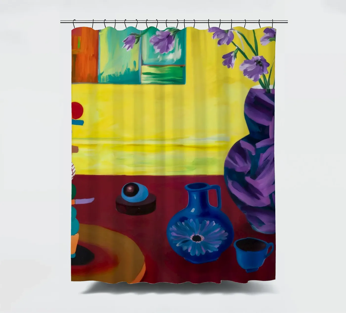 Festive Tabletop Array shower curtain by Opal Strokes