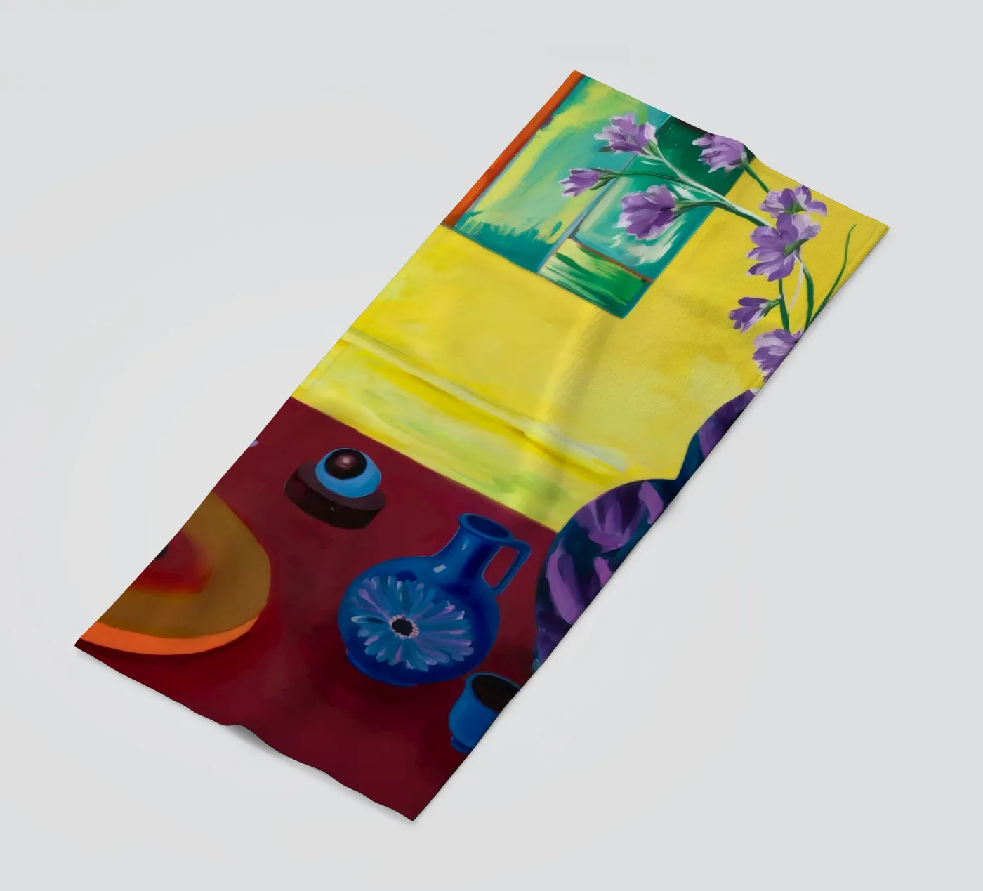 Festive Tabletop Array beach towel by Opal Strokes