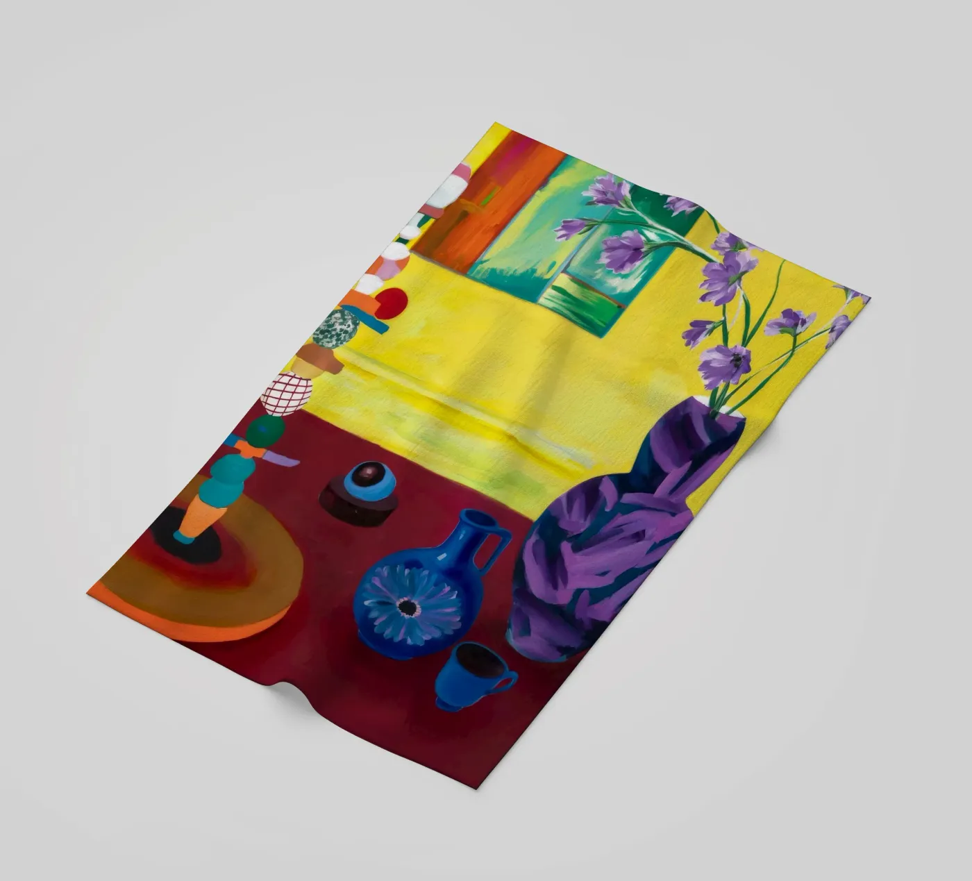 Festive Tabletop Array beach towel by Opal Strokes