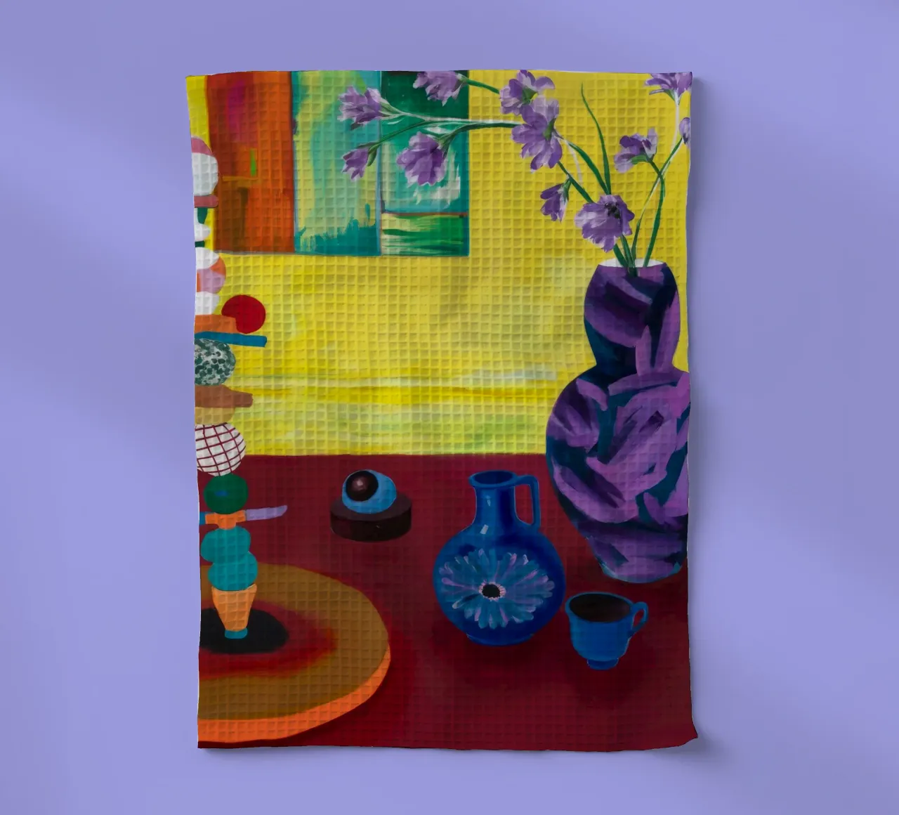 Festive Tabletop Array tea towel by Opal Strokes