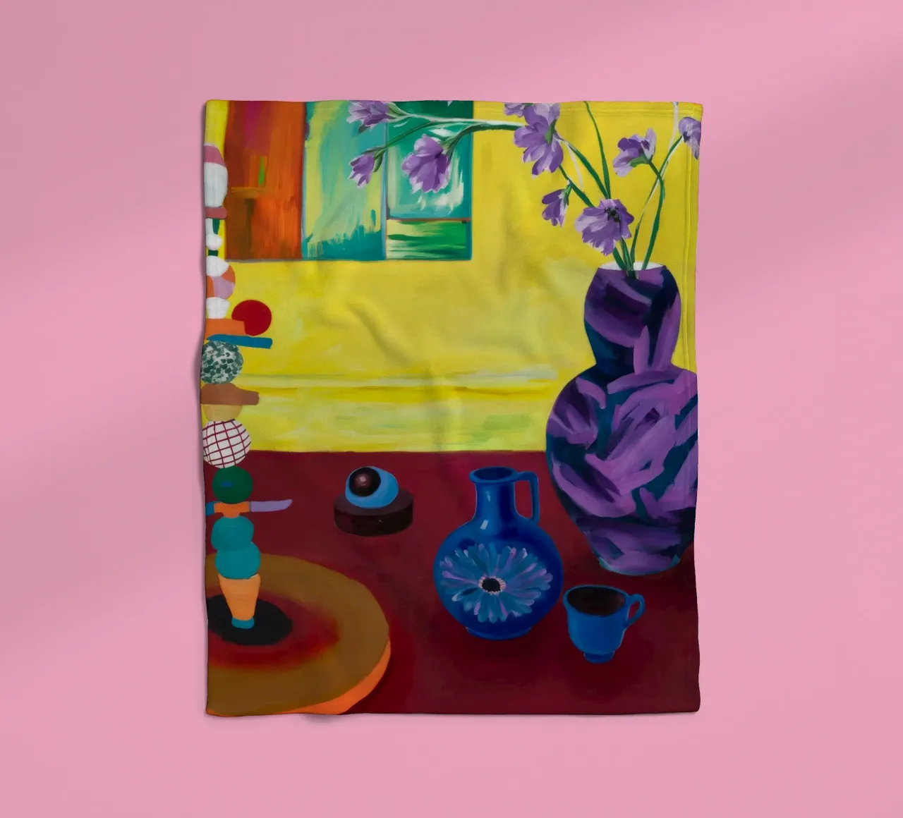 Festive Tabletop Array fleece blanket by Opal Strokes