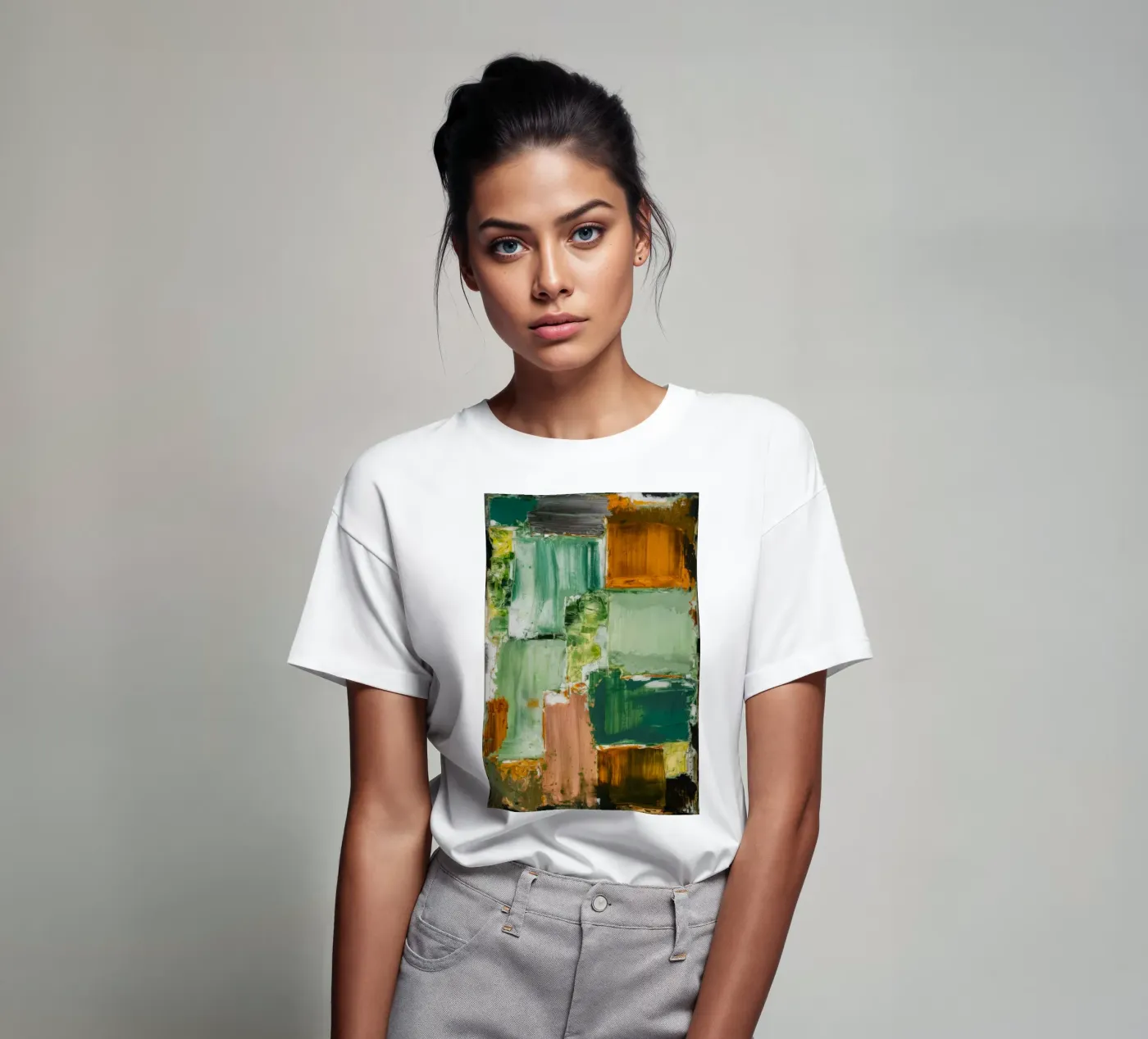 Verdant Patchwork Rust t-shirt van Dream Spectrum