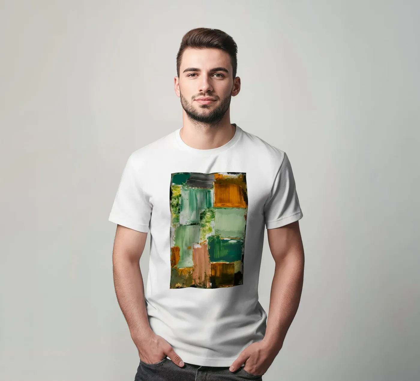 Verdant Patchwork Rust t-shirt van Dream Spectrum