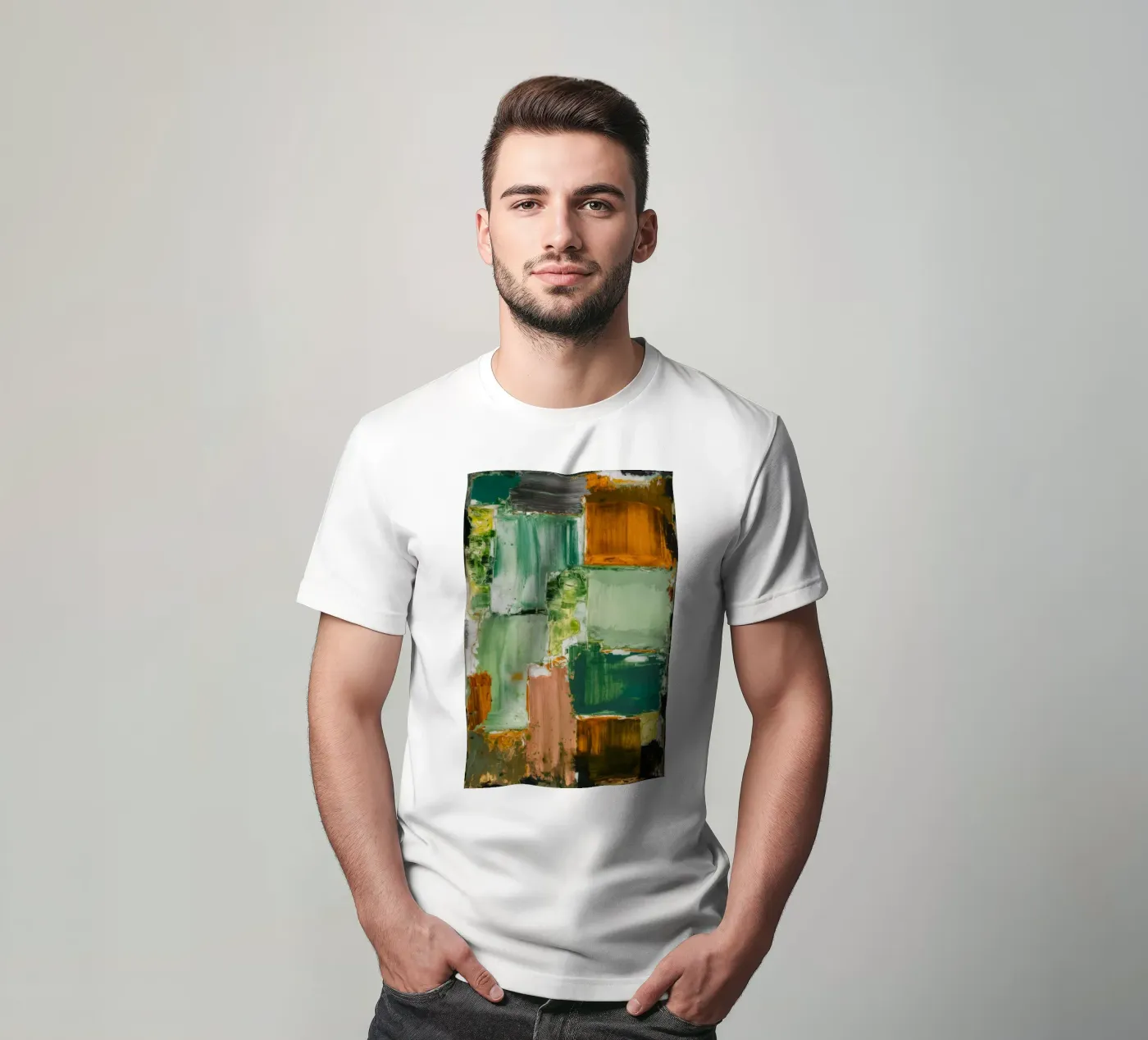 Verdant Patchwork Rust t-shirt van Dream Spectrum