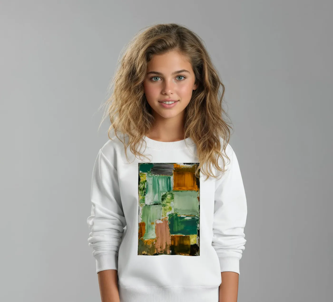 Verdant Patchwork Calm kinder sweatshirt van Dream Spectrum