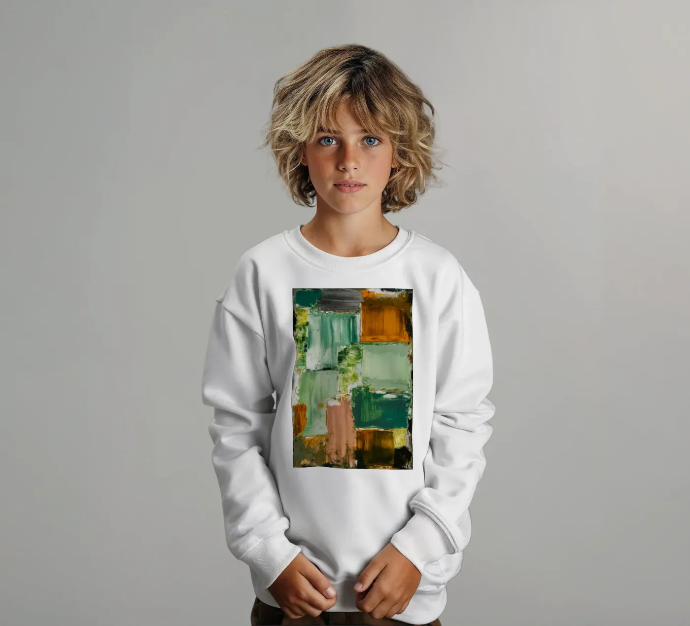 Verdant Patchwork Calm kinder sweatshirt van Dream Spectrum